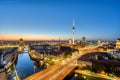 Downtown Berlin at twilight