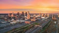 Downtown Birmingham, Alabama, USA Drone Skyline Aerial Royalty Free Stock Photo