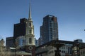 Downtown Boston and Park street Church Royalty Free Stock Photo