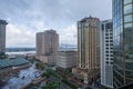 Downtown Buildings and the Mississippi River with Hurricane Coming