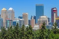 Downtown Calgary in Alberta Canada with a blue sky Royalty Free Stock Photo