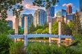 Downtown Calgary Buildings Framed By Lush Greenery Royalty Free Stock Photo