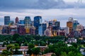 Downtown Calgary Canada in the Evening Royalty Free Stock Photo