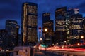 Downtown Calgary Illuminated At Night Royalty Free Stock Photo