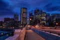Downtown Calgary Illuminated At Night Royalty Free Stock Photo