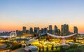 Downtown Calgary with a sunset during summer Royalty Free Stock Photo