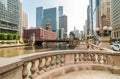 View of Chicago Downtown along the Chicago River, USA Royalty Free Stock Photo
