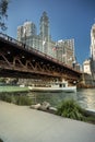 Downtown Chicago Illinois DuSable Bridge Royalty Free Stock Photo