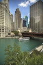 Downtown Chicago Illinois DuSable Bridge Royalty Free Stock Photo