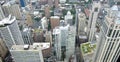 Looking down at tops of tall buildings in downtown Chicago, Illinois USA Royalty Free Stock Photo