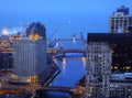 Downtown Chicago at Night Royalty Free Stock Photo