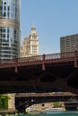 Downtown Chicago off the river. Royalty Free Stock Photo