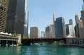 Downtown Chicago off the river. Royalty Free Stock Photo