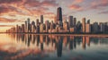 Downtown chicago panorama Royalty Free Stock Photo