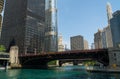 Downtown Chicago on the river. Royalty Free Stock Photo