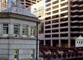 Downtown Chicago River view of bridges during commuter rush hour Royalty Free Stock Photo