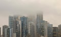 Downtown Chicago Skyline Covered In Fog Royalty Free Stock Photo
