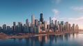 Downtown chicago skyline scene Royalty Free Stock Photo