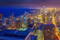 Downtown chicago skyline at sunset Illinois in USA Royalty Free Stock Photo