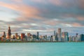 Downtown chicago skyline at sunset Royalty Free Stock Photo