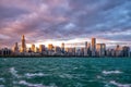 Downtown chicago skyline at sunset Royalty Free Stock Photo