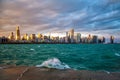 Downtown chicago skyline at sunset Royalty Free Stock Photo