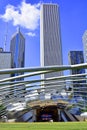 Downtown Chicago view from the Millennium Park, Chicago, Illinois, USA Royalty Free Stock Photo