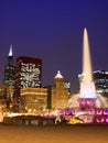 Downtown Chicago viewed from the base of Buckingha