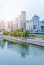 Downtown City skyline along the River in China