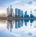 Downtown City skyline along the River in China