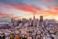 Downtown city skyline San Francisco cityscape in USA Royalty Free Stock Photo