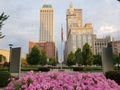 Downtown of city Tulsa on sunset, Oklahoma USA