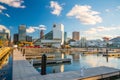 Downtown Cleveland skyline from the lakefront Royalty Free Stock Photo