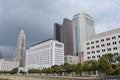 Downtown Columbus Ohio During a Rainstorm Royalty Free Stock Photo