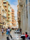 Downtown crowded street Cartagena Spain