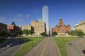 Downtown Dallas with Dealey Plaza, Book Depository, and Old Red Courthouse Museum Royalty Free Stock Photo