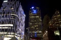 Downtown Dallas office buildings at night