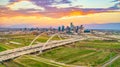 Downtown Dallas, Texas, USA Drone Skyline Aerial Panorama Royalty Free Stock Photo