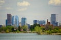 Downtown Denver, Colorado from Sloan Lake on a Sunny day Royalty Free Stock Photo