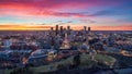 Downtown Denver, Colorado, USA Drone Skyline Aerial Panorama Royalty Free Stock Photo