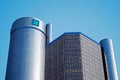 Downtown Detroit with Renaissance Center or GM World Headquarters Royalty Free Stock Photo