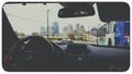 Downtown driving life Royalty Free Stock Photo