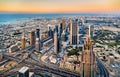 Downtown of Dubai as seen from Burj Khalifa Royalty Free Stock Photo