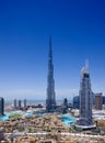 Downtown Dubai with the Burj Khalifa and Dubai Fou Royalty Free Stock Photo