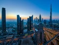 Downtown Dubai Cityscape view from rooftop Royalty Free Stock Photo