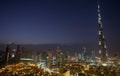Downtown Dubai night scene Royalty Free Stock Photo