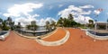 Downtown fort Lauderdale 360 equirectangular photo Las Olas Riverwalk Royalty Free Stock Photo