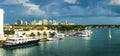 Downtown Fort Lauderdale Panorama from Shaw Bridge Royalty Free Stock Photo