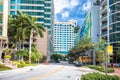 Downtown Fort Lauderdale skyscrapers street view Royalty Free Stock Photo