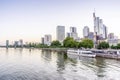 Downtown of Frankfurt am Main with skyscrapers and river, Germany Royalty Free Stock Photo